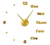 Grande horloge murale à faire soi-même - Décoration murale moderne - Design d'intérieur de luxe - Lettres anglaises - Sans cadre - Horloge murale pour amateurs de bricolage