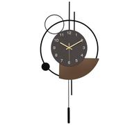 Grande Horloge Murale à Pendule Moderne, silencieuse, à Quartz, Fonctionne avec des Piles, sans tic-tac, for Chambre, Cuisine, Bureau, Noir(Regular Model,81 * 42.5)