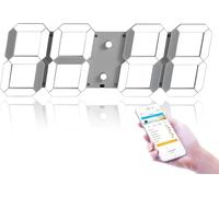 Grande Horloge Murale Cuisine Fitness Timer - Contrôle WiFi Via Internet, LED Numérique 8 Niveaux De Luminosité Réglable, Idéal pour La Salle De Sport, Le Bureau à Domic, Hollow B