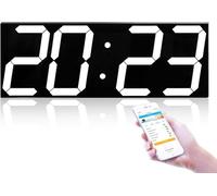 Grande Horloge Murale Cuisine Fitness Timer - Contrôle WiFi Via Internet, LED Numérique 8 Niveaux De Luminosité Réglable, Idéal pour La Salle De Sport, Le Bureau à Domic, Sealed