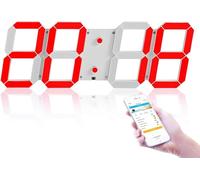 Grande Horloge Murale Cuisine Fitness Timer - Contrôle WiFi Via Internet, LED Numérique 8 Niveaux De Luminosité Réglable, Idéal pour La Salle De Sport, Le Bureau à Domic, Hollow a