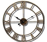 Grande horloge murale de jardin, design squelette silencieux, chiffres romains, étanche, en fer forgé, idéale pour l'extérieur, 40-80 cm