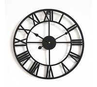 Grande horloge murale de jardin en fonte vintage classique de 50 cm, horloge murale de jardin extérieure, grands chiffres romains, horloge de jardin en fer forgé étanche, horloge extérieure à face