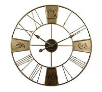 Grande Horloge Murale De Style Européen Rétro Industriel De 60 Cm|Horloge Décor À Chiffres Ronds Créatifs|Fonctionne Sur Piles/Sans Tic-tac/facile À Lire|Horloge À Suspendre En Fer Pour La Maison,A