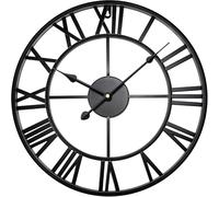 Grande horloge murale en métal pour salon, jardin, silencieuse, sans tic-tac, chiffres romains, horloge murale pour intérieur et extérieur, horloge murale vintage pour chambre à coucher et cuisine