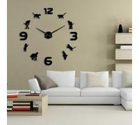 Grande horloge murale géante avec chiffres arabes romains - Décoration d'intérieur - Design moderne