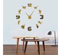 Grande horloge murale géante avec chiffres arabes romains - Décoration d'intérieur - Design moderne