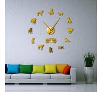 Grande horloge murale géante de race de chien domestique à faire soi-même - Décoration d'intérieur - Boutique pour animaux de compagnie - Art mural - Grande montre