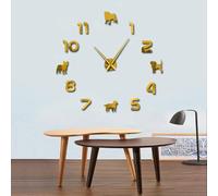 Grande horloge murale géante pour différentes races de chiens, chiots, carlin, bulldog français, beagle avec chiffres arabes