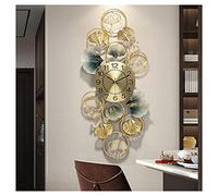 Grande Horloge Murale, horloges décoratives créatives à Quartz avec Motif de Feuille de Ginkgo, horloges murales d'art en métal 3D Modernes pour la décoration de la Chambre à Coucher du Salon