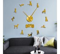 Grande horloge murale Ibizan Hound Espagne race de chien Ibicenco Animaux domestiques Horloge murale moderne Décoration d'intérieur DIY Stickers muraux