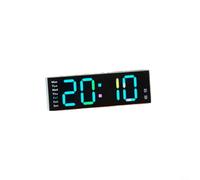 Grande horloge murale LED avec éclairage ambiant en plusieurs modes, réveil, capteur de température, fonction de synchronisation et luminosité réglable pour une utilisation (blanc)