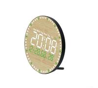 Grande horloge murale LED en bois de 26,7 cm, écran avec télécommande pour l'heure, la date, le jour, la température, l'humidité, à la maison, au bureau ou à l'école