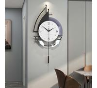 Grande horloge murale moderne - Horloge décorative élégante pour salon, chambre à coucher et bureau - Design silencieux, style art déco, facile à lire, décoration d'intérieur contemporaine