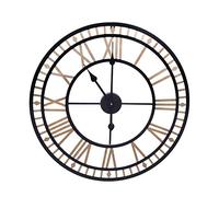 Grande horloge murale moderne ronde en métal doré 80 cm de diamètre Fonctionnement à piles Style vintage Chiffres arabes Horloges pour salon, chambre à coucher, décoration de cuisine