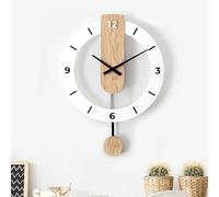Grande Horloge Murale Moderne, Silencieuse Pendule Murale Créative, Horloge Mural à Quartz Geante sans Tic Tac, Pendules Murales Bois, Décoration Murale pour Salon Chambre Bureau Cuisine, 55cm,A