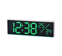Grande horloge murale numérique, affichage des chiffres LED, luminosité automatique, réglage manuel à dix niveaux, pour la maison, la salle de sport, le bureau et la salle de classe (blanc)