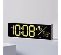 Grande horloge murale numérique avec affichage LED RVB changeant de couleur, grand nombre horloge de 28 cm pour salon, cuisine, chambre à coucher - Noir (blanc)