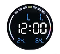 Grande horloge murale numérique avec alarme, température, humidité, télécommande, veilleuse, convient à la plupart des situations (bleu)