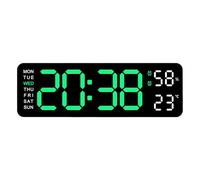 Grande Horloge Murale Numérique - Horloge Murale LED Mince, Affichage Électronique Rectangulaire | Réveil Moderne Multifonction, Chiffres Heure Murale pour Cuisine Salon Chambre Bureau Hôtel Décor