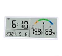 Grande horloge murale numérique LCD multifonction avec affichage de la température et de l'humidité, alarme et calendrier pour différents espaces intérieurs (D)