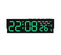Grande horloge murale numérique LED avec affichage multi-informations y compris l'heure, la date, la température, le jour et l'alarme pour une meilleure gestion du temps (A)