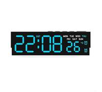 Grande horloge murale numérique LED avec affichage multi-informations y compris l'heure, la température, la date, le jour et l'alarme avec contrôle de la luminosité pour n'importe quelle pièce (B)