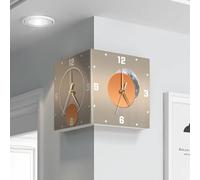 Grande horloge murale numérique silencieuse avec lumière LED, double face, pour salon, chambre à coucher, décoration d'intérieur, capteur 25,4 cm