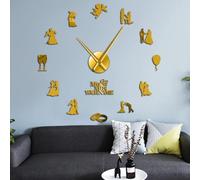 Grande horloge murale personnalisée pour couple d'amoureux fiancés - Décoration murale - Grande horloge murale personnalisée - Cadeau de Saint-Valentin (doré, 119,4 cm)