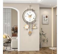 Grande Horloge Murale pour Salon Décorative, à Piles Pendule en Métal Silencieux Horloge Murale Art Moderne Décoration Murale pour Chambre à Coucher Salles D’étude Bureaux, Medium