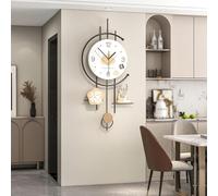 Grande Horloge Murale pour Salon Décorative, à Piles Pendule en Métal Silencieux Horloge Murale Art Moderne Décoration Murale pour Chambre à Coucher Salles D’étude Bureaux, Large