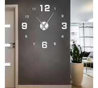 Grande horloge murale sans cadre à faire soi-même, miroir silencieux, autocollants en forme de chiffres, horloge murale géante moderne, sans tic-tac pour salon, chambre à coucher, cuisine