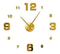 Grande horloge murale sans cadre à faire soi-même, miroir silencieux, autocollants en forme de chiffres, horloge murale géante, moderne, sans tic-tac, pour salon, chambre à coucher, cuisine (doré, 94