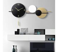 Grande horloge murale silencieuse avec pendule, design moderne, forme ronde, noire, décoration d'intérieur, 90 x 53 cm, montre élégante pour salon, chambre à coucher, bureau