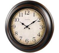 Grande horloge murale vintage rétro décorative pour salon, cheminée, décoration d'intérieur, 45 cm, bronze