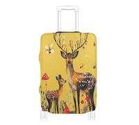 Grande housse de bagage élastique anti-rayures pour valise de 45,7 à 81,3 cm, Dessin animé robuste Sika cerf, M 22-24 in