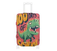 Grande housse de bagage élastique anti-rayures pour valises de 45,7 à 81,3 cm, Doodle dinosaure scolaire 100 jours, S 18-20 in