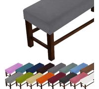 Grande housse de banc rectangulaire anti-rayures pour protéger chaise, chambre à coucher, salon, cuisine (gris foncé, S : 90-120 cm, l : 35-50 cm, H : 20 cm)