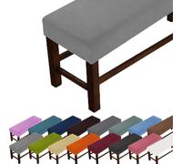 Grande housse de banc rectangulaire anti-rayures, pour protéger chaise, chambre à coucher, salon, cuisine (gris clair, M : 130-150 cm, l : 35-50 cm, H : 20 cm)