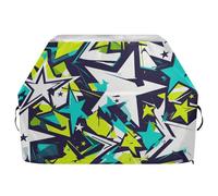 Grande housse de barbecue d'extérieur avec motif graffiti abstrait et étoiles jaunes de 165,1 cm, imperméable et résistante avec cordon de serrage réglable pour protéger de la poussière et du vent