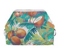 Grande housse de barbecue d'extérieur en forme de noix de coco tropicale de 165,1 cm, imperméable et résistante avec cordon de serrage réglable pour protéger de la poussière et du vent