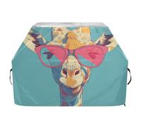 Grande housse de barbecue d'extérieur Pop Art Girafe turquoise 165 cm imperméable et résistante avec cordon de serrage réglable pour protéger de la poussière et du vent