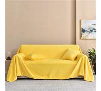 Grande housse de canapé 3 places douce et chaude pour canapé d'angle jaune, 200 x 200 cm, parfaite pour la décoration de la maison et la protection