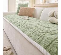 Grande Housse de canapé en Coton, Anti-griffures, résistante à l'usure, sans Poils, antidérapante et protectrice pour Le Cuir véritable (Verte, 70 x 180 cm).
