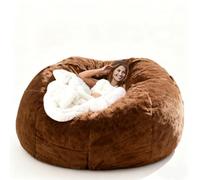 Grande Housse de Chaise de Pouf - Lit De Pouf en Velours Hollandais Moelleux Et Moelleux sans Remplissage, Housse De Canapé Paresseux Surdimensionnée (Couleur café, 105x60cm)