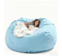 Grande Housse de Chaise de Pouf - Lit De Pouf en Velours Hollandais Moelleux Et Moelleux sans Remplissage, Housse De Canapé Paresseux Surdimensionnée (Bleu Ciel, 125x60cm)