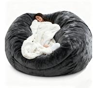 Grande Housse de Chaise de Pouf - Lit De Pouf en Velours Hollandais Moelleux Et Moelleux sans Remplissage, Housse De Canapé Paresseux Surdimensionnée (Gris foncé, 125x60cm)