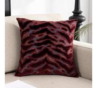 Grande Housse De Coussin Carrée Rectangulaire En Tissu Jacquard à Poils CoupéS, Housses Oreiller DéCorative, Taie D'Oreiller D'Appoint Moderne for Canapé, Fauteuil, Salon(Bourgogne,50x50 cm (1pc))