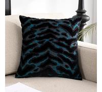 Grande Housse De Coussin Carrée Rectangulaire En Tissu Jacquard à Poils CoupéS, Housses Oreiller DéCorative, Taie D'Oreiller D'Appoint Moderne for Canapé, Fauteuil, Salon(Noir,30x50 cm (2pcs))