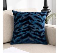 Grande Housse De Coussin Carrée Rectangulaire En Tissu Jacquard à Poils CoupéS, Housses Oreiller DéCorative, Taie D'Oreiller D'Appoint Moderne for Canapé, Fauteuil, Salon(Bleu foncé,35x65 cm (1pc))